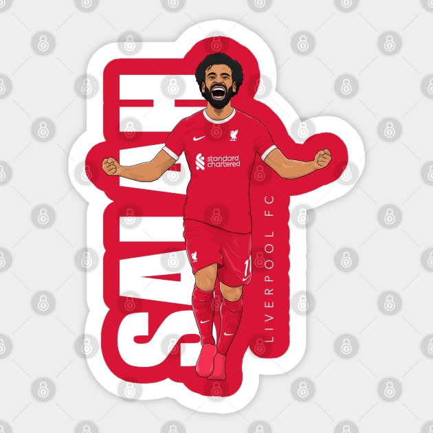 Mo Salah Liverpool Sticker by Footie Prints